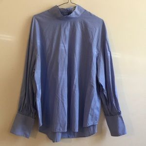Aritzia Babaton Striped Blouson Sleeve Shirt